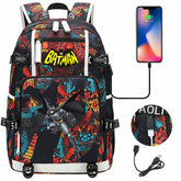 Batman Backpack Batman SchoolBag with USB Charging Port